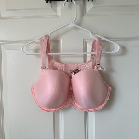 Victoria's Secret Other - Victoria Secret Dream Angles Pink Smooth & Lace Lined Demi Push-Up Bra Size 40D